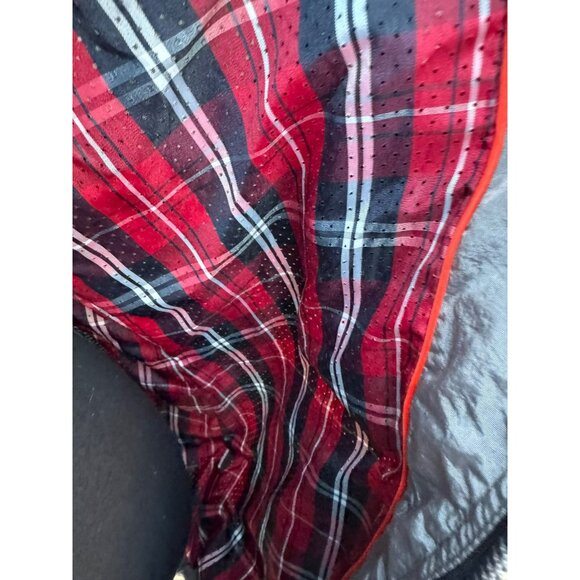 Seven 7 For All Mankind M Gray Quilted Nylon Jacket Plaid Lining Windbreaker - Picture 8 of 16